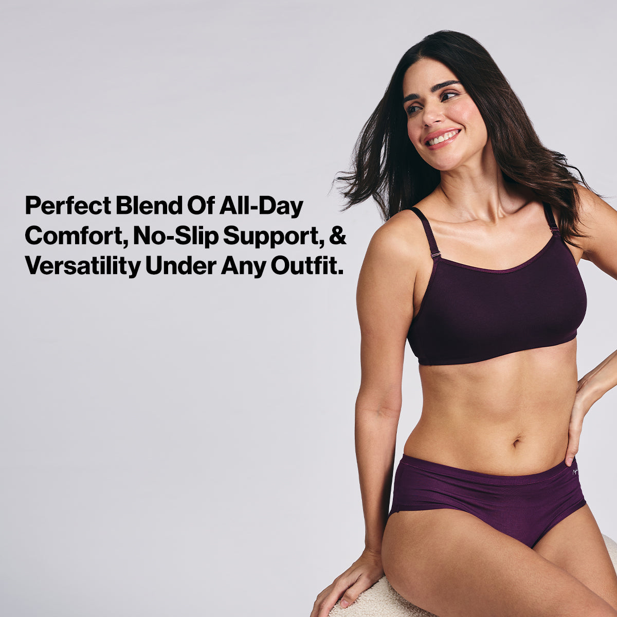 Nykd By Nykaa Breathe Cotton Everyday Padded Non Wired Cami T-Shirt Bra NYB402 Purple