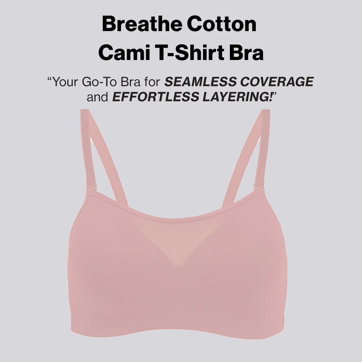 Nykd By Nykaa Breathe Cotton Everyday Padded Non Wired Cami T-Shirt Bra NYB402 Skin