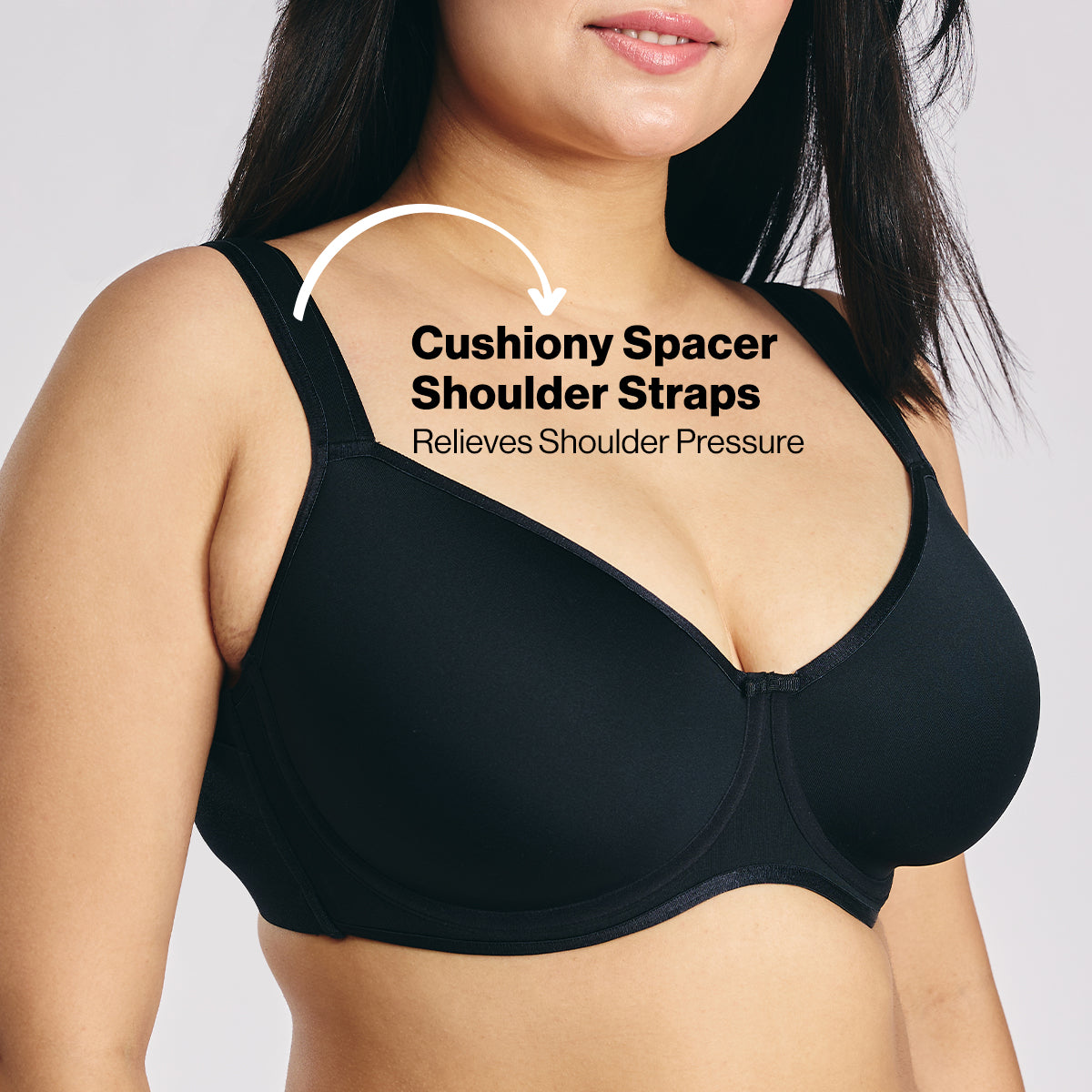 Nykd by Nykaa AirFlex Spacer Lightly Padded Non Wired Breathable Bra-Black NYB423
