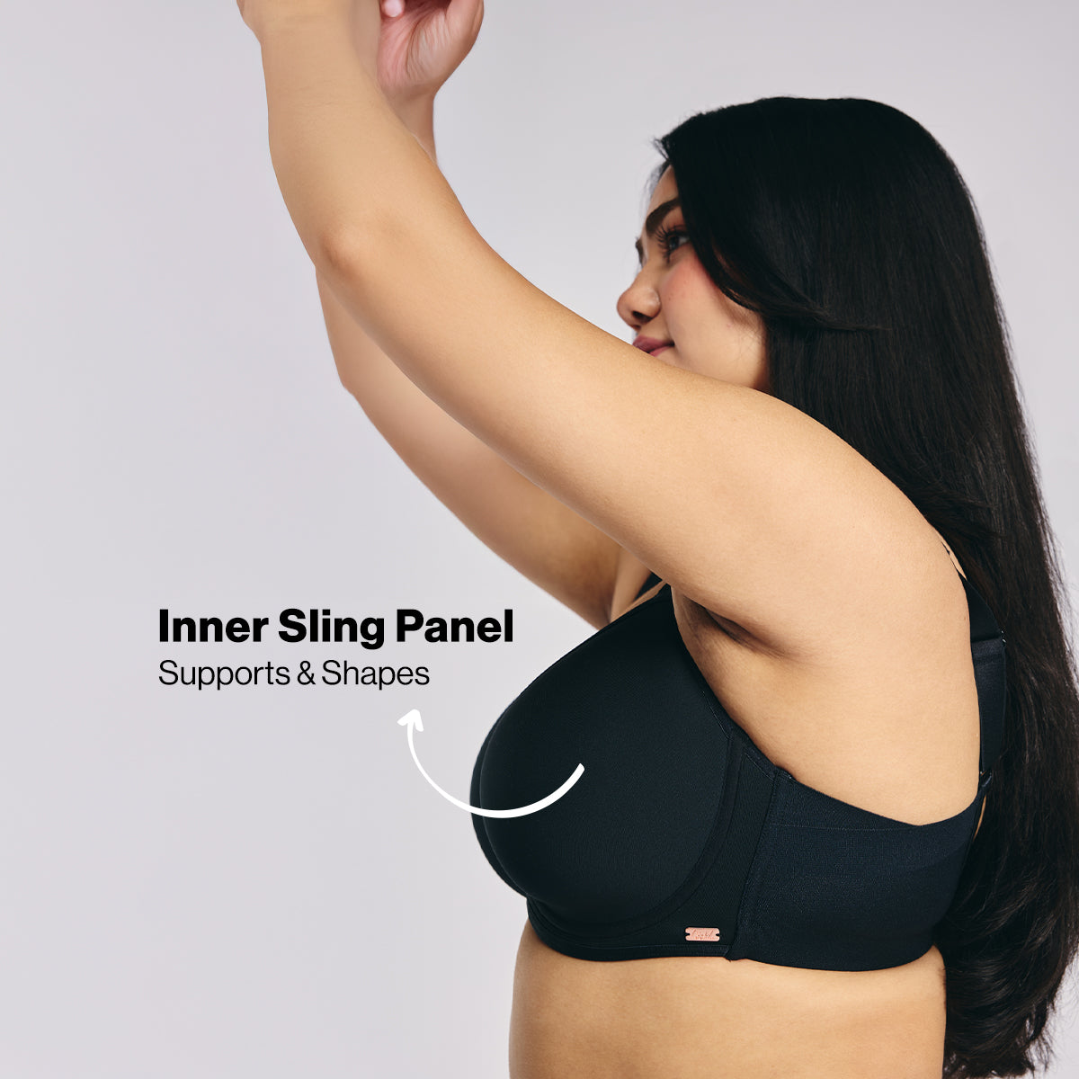 Nykd by Nykaa AirFlex Spacer Lightly Padded Non Wired Breathable Bra-Black NYB423