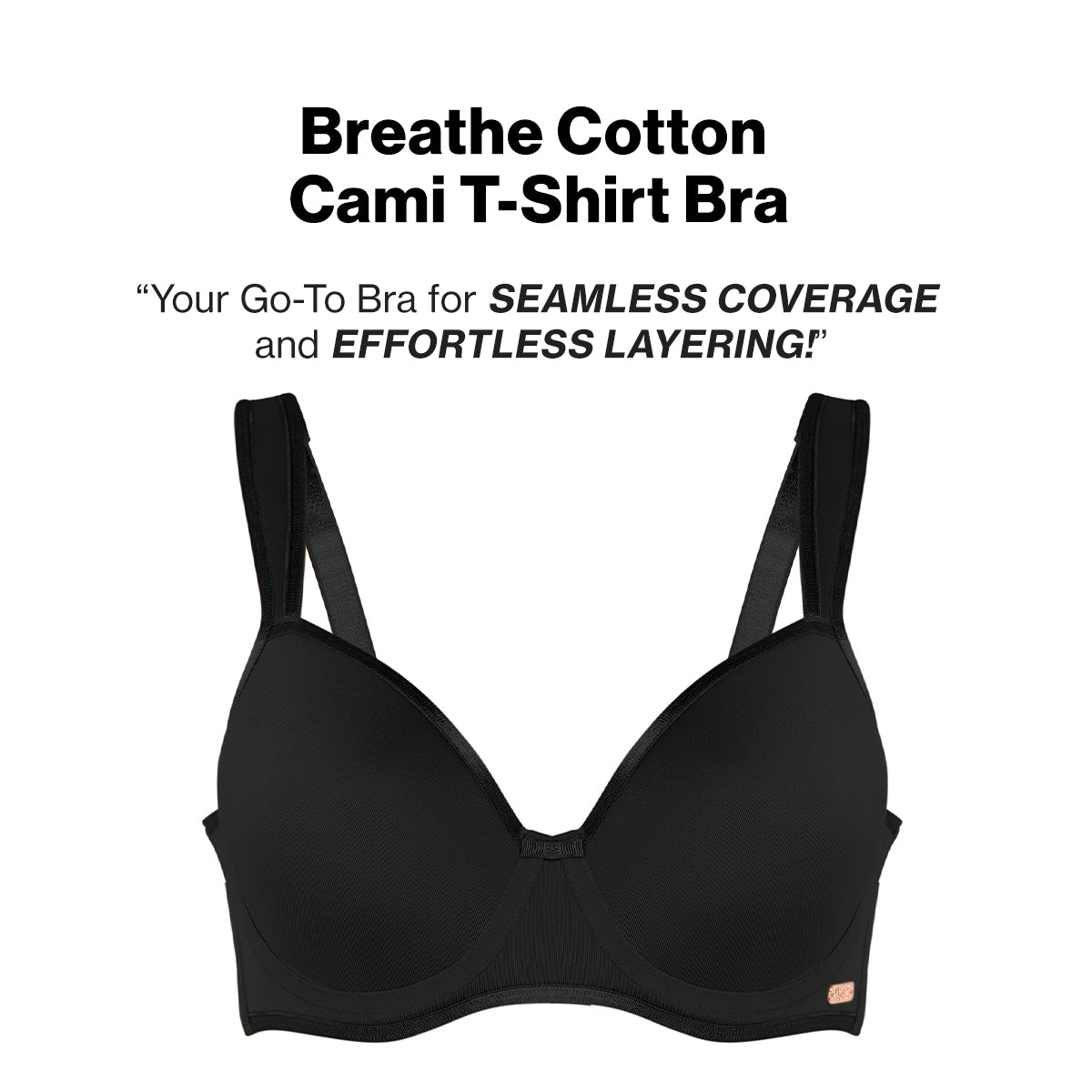 Nykd by Nykaa AirFlex Spacer Lightly Padded Non Wired Breathable Bra-Black NYB423