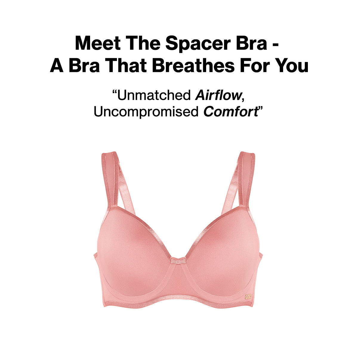 Nykd By Nykaa AirFlex Spacer Lightly Padded Flexi Wired Breathable Bra NYB423-Nude
