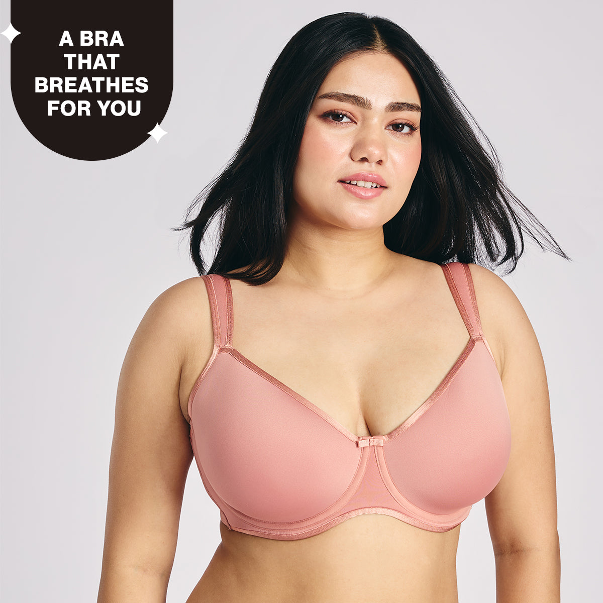 Nykd by Nykaa AirFlex Spacer Lightly Padded Non Wired Breathable Bra-Nude NYB423