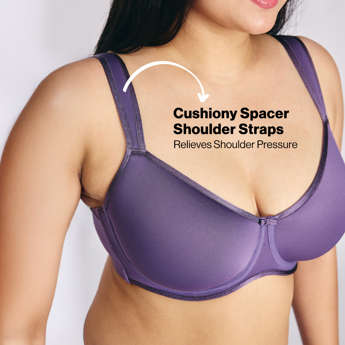 Nykd by Nykaa AirFlex Spacer Lightly Padded Non Wired Breathable Bra-Grape NYB423