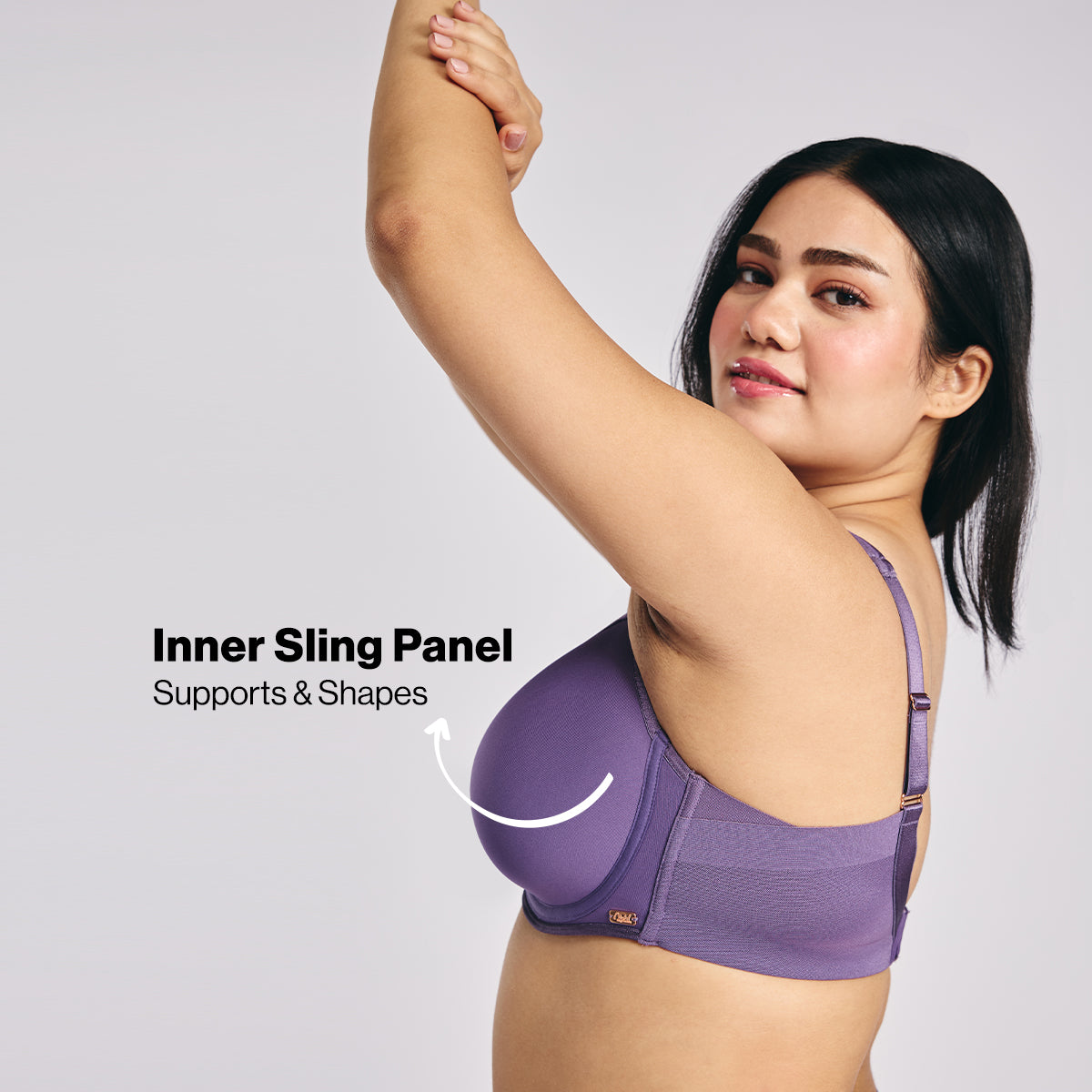 Nykd by Nykaa AirFlex Spacer Lightly Padded Non Wired Breathable Bra-Grape NYB423