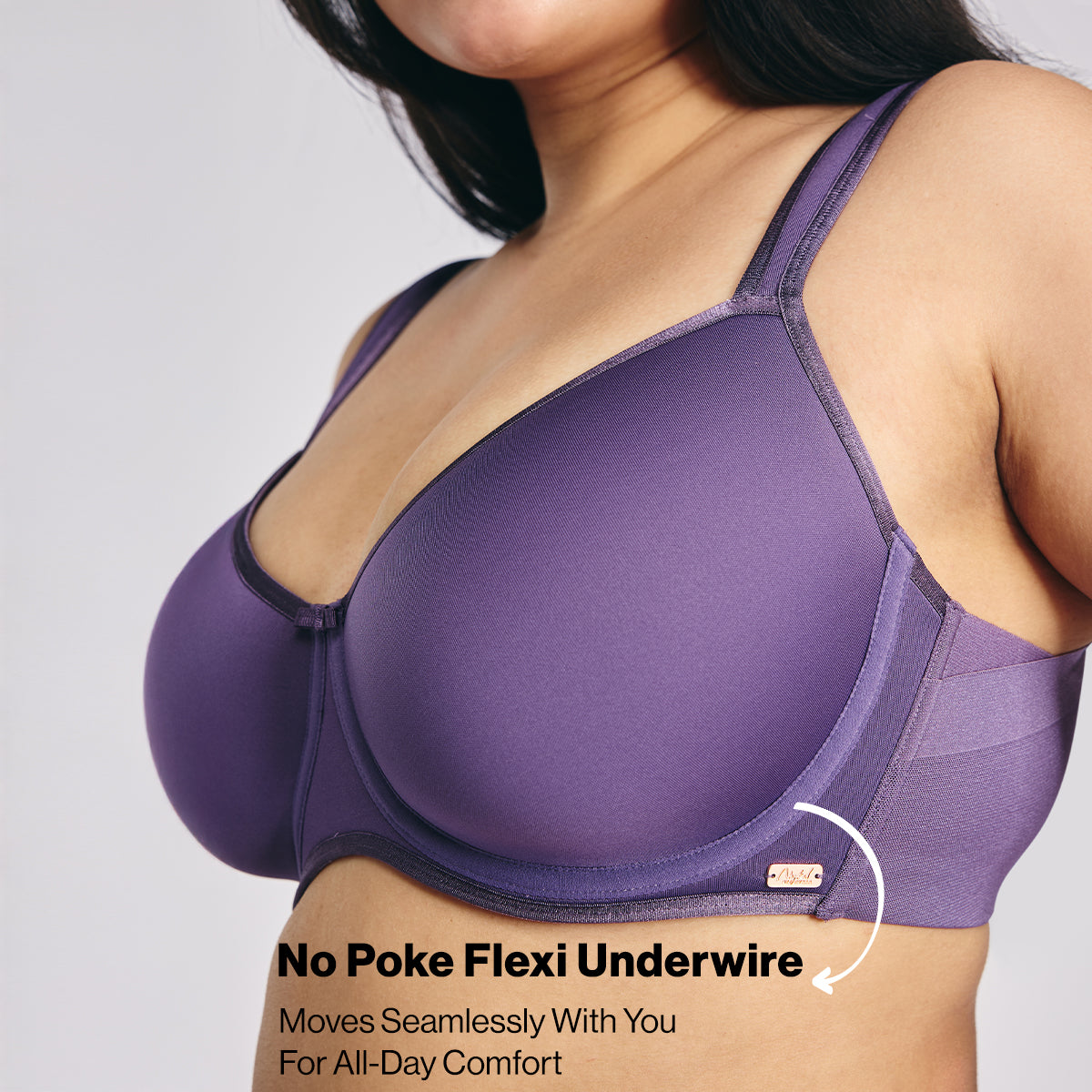 Nykd by Nykaa AirFlex Spacer Lightly Padded Non Wired Breathable Bra-Grape NYB423