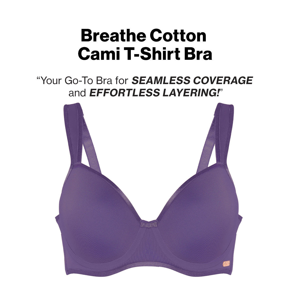 Nykd by Nykaa AirFlex Spacer Lightly Padded Non Wired Breathable Bra-Grape NYB423