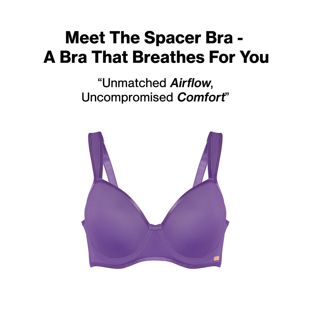 Nykd By Nykaa AirFlex Spacer Lightly Padded Flexi Wired Breathable Bra NYB423-Grape