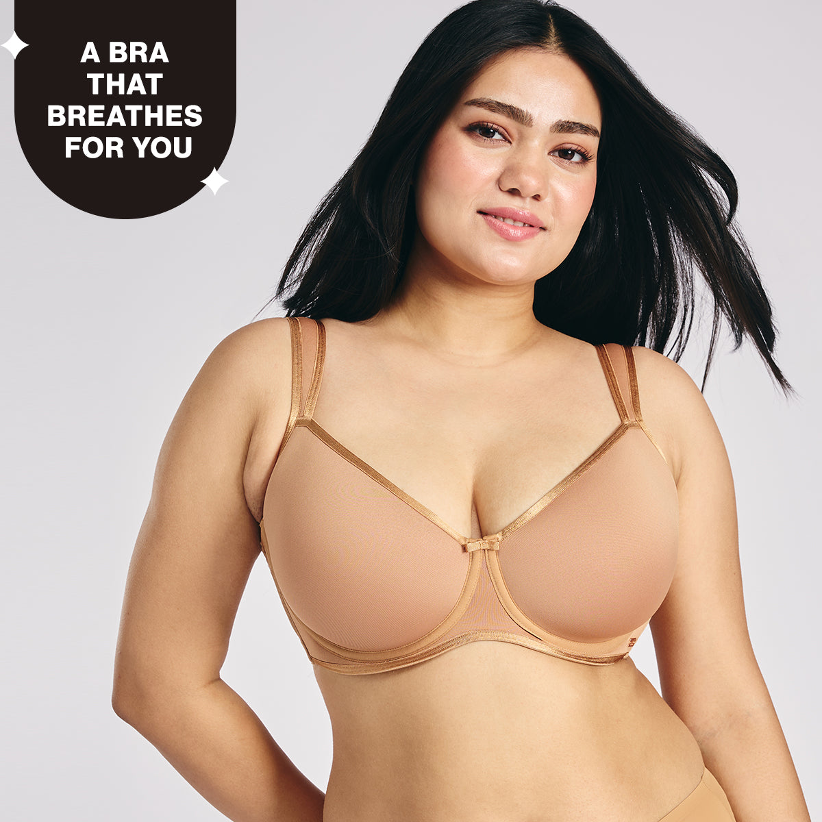 Nykd by Nykaa AirFlex Spacer Lightly Padded Non Wired Breathable Bra-Tan NYB423