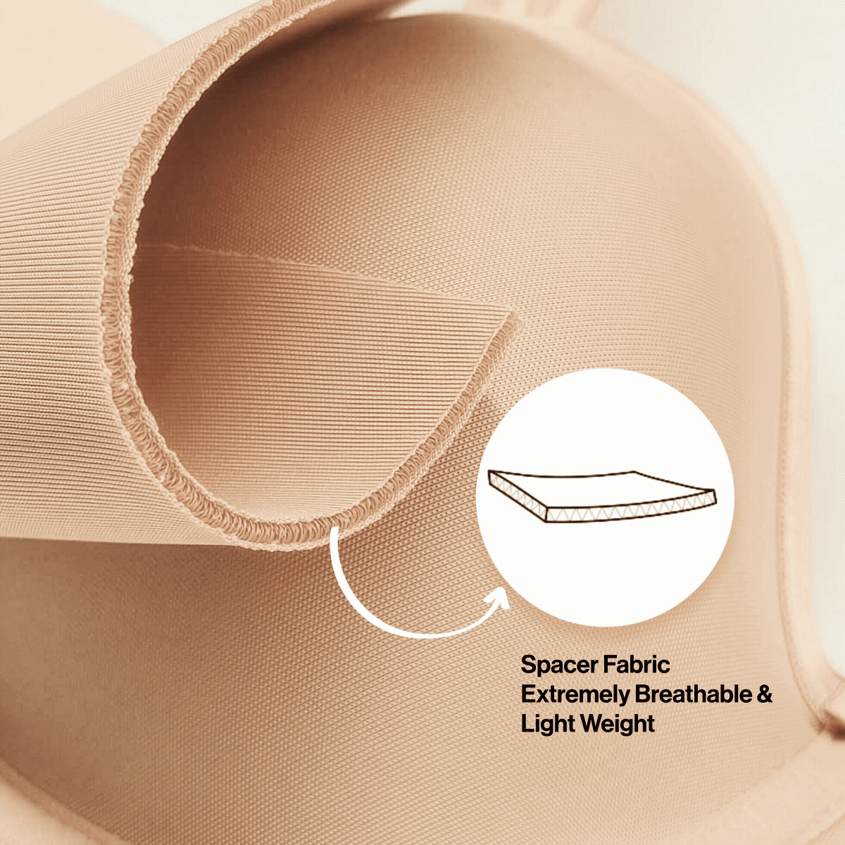 Nykd by Nykaa AirFlex Spacer Lightly Padded Non Wired Breathable Bra-Tan NYB423