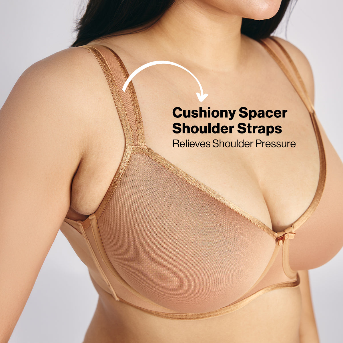 Nykd by Nykaa AirFlex Spacer Lightly Padded Non Wired Breathable Bra-Tan NYB423