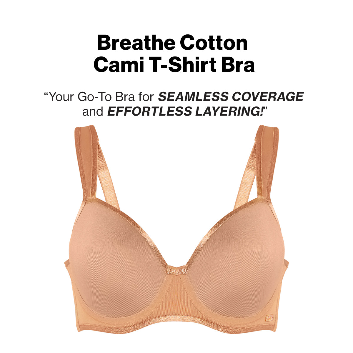 Nykd by Nykaa AirFlex Spacer Lightly Padded Non Wired Breathable Bra-Tan NYB423