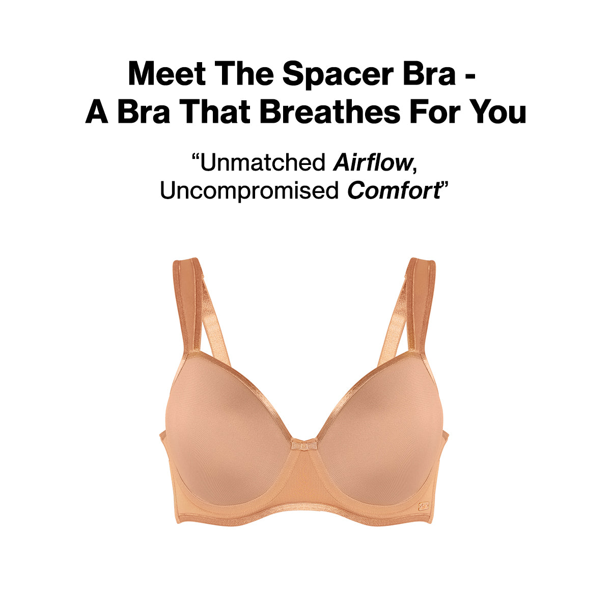 Nykd By Nykaa AirFlex Spacer Lightly Padded Flexi Wired Breathable Bra NYB423-Tan