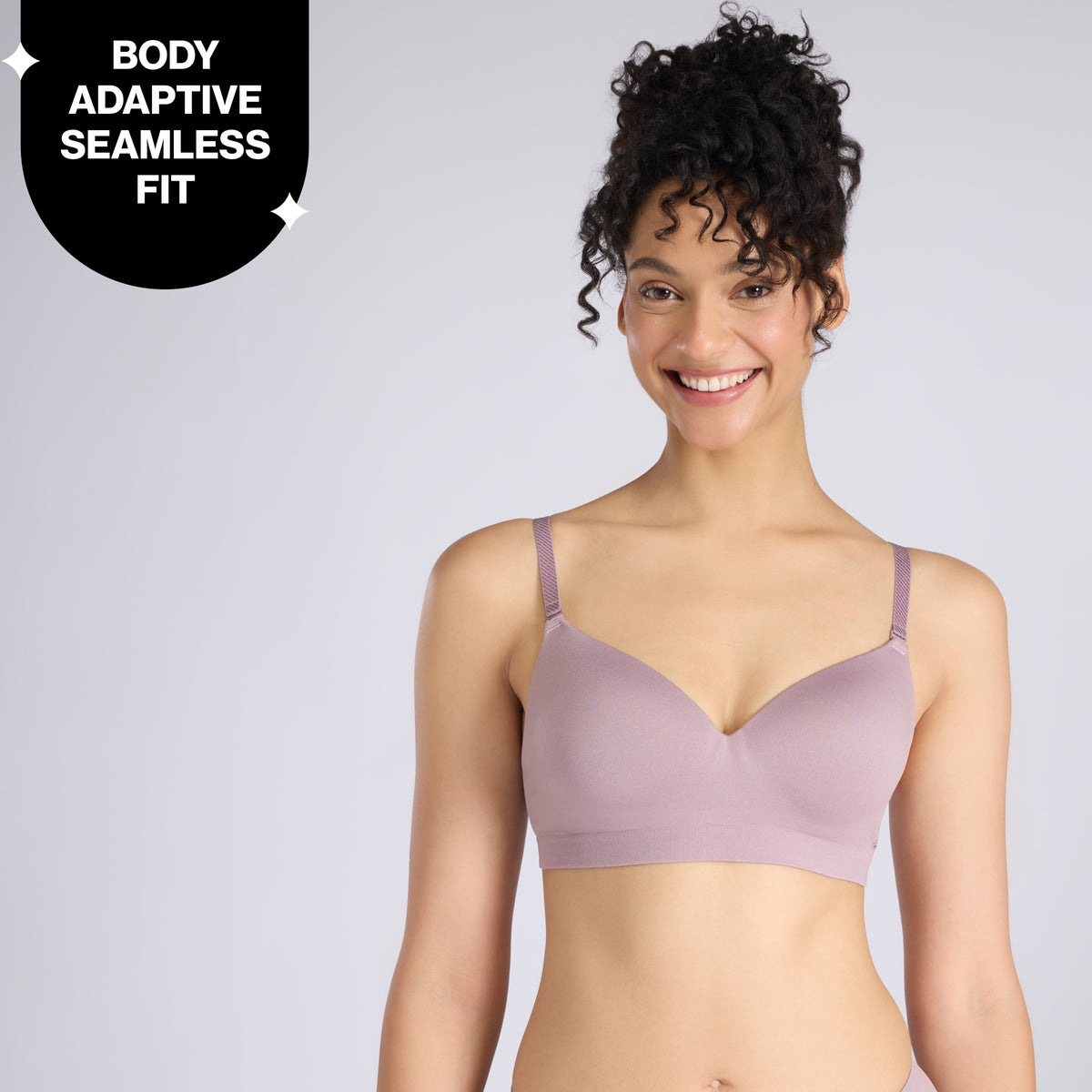 Nykd By Nykaa Adapt360° Seamless NBL Multiway Non-Wired  Everyday T-Shirt Bra With In-Built Padded Cups NYB428 Lavender