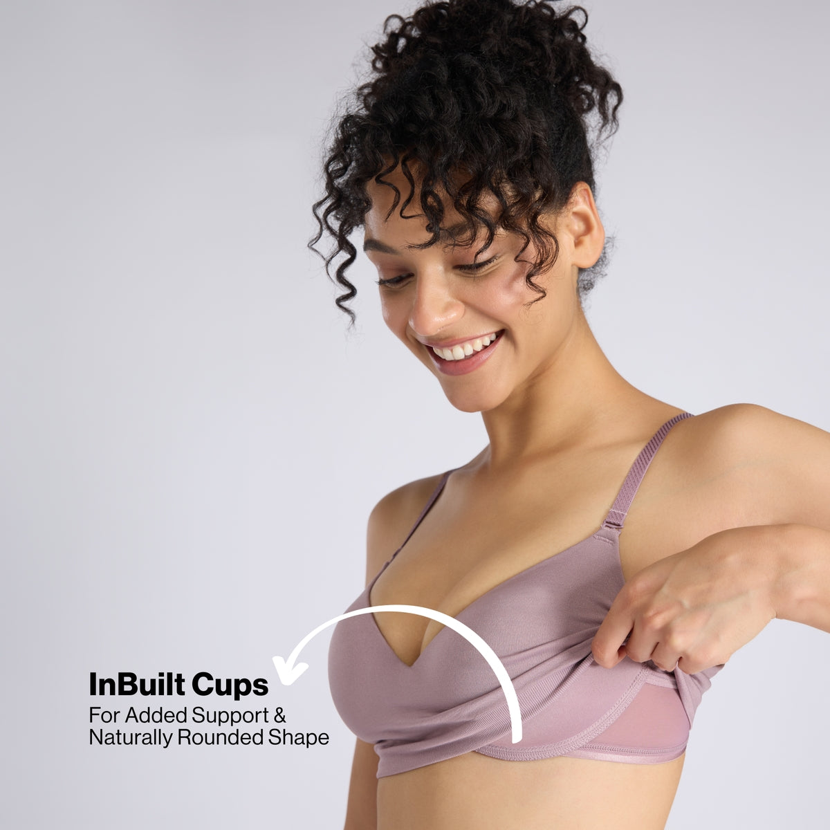 Nykd By Nykaa Adapt360° Seamless NBL Multiway Non-Wired  Everyday T-Shirt Bra With In-Built Padded Cups NYB428 Lavender