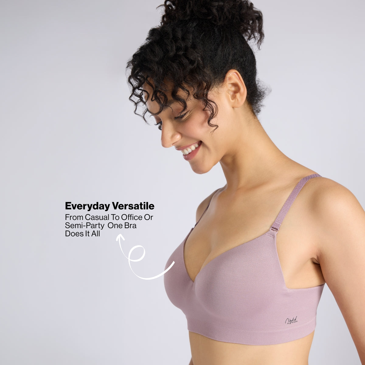 Nykd By Nykaa Adapt360° Seamless NBL Multiway Non-Wired  Everyday T-Shirt Bra With In-Built Padded Cups NYB428 Lavender