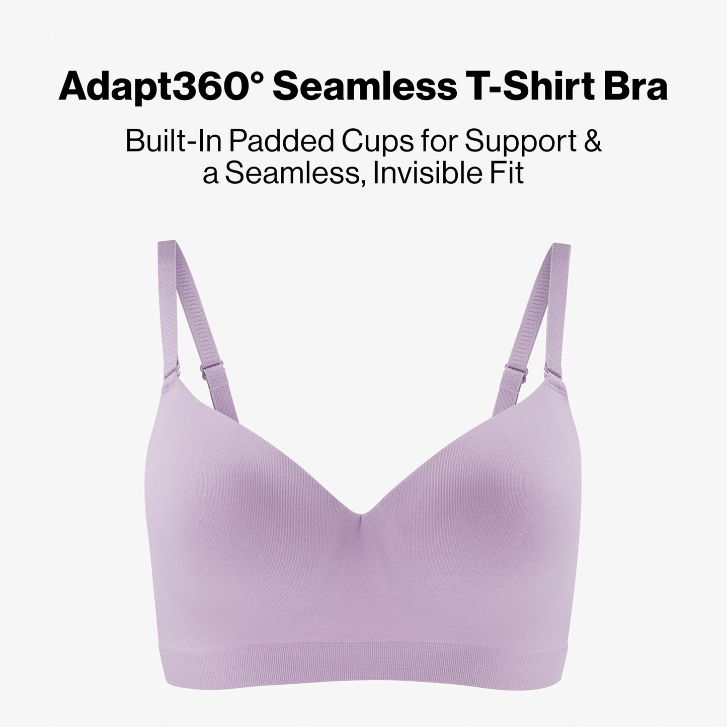 Nykd By Nykaa Adapt360° Seamless NBL Multiway Non-Wired  Everyday T-Shirt Bra With In-Built Padded Cups NYB428 Lavender