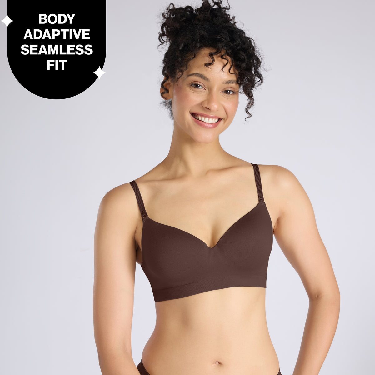 Nykd By Nykaa Adapt360° Seamless NBL Multiway Non-Wired  Everyday T-Shirt Bra With In-Built Padded Cups NYB428 Brown