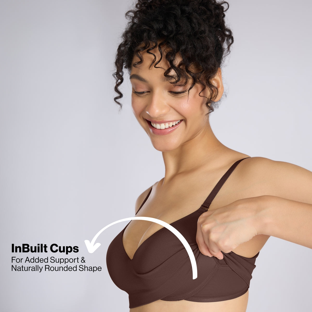 Nykd By Nykaa Adapt360° Seamless NBL Multiway Non-Wired  Everyday T-Shirt Bra With In-Built Padded Cups NYB428 Brown