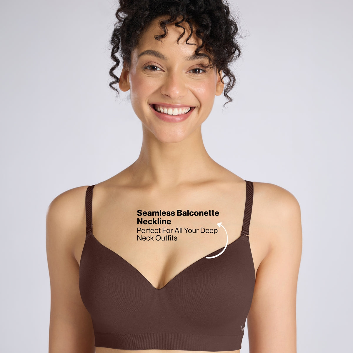Nykd By Nykaa Adapt360° Seamless NBL Multiway Non-Wired  Everyday T-Shirt Bra With In-Built Padded Cups NYB428 Brown