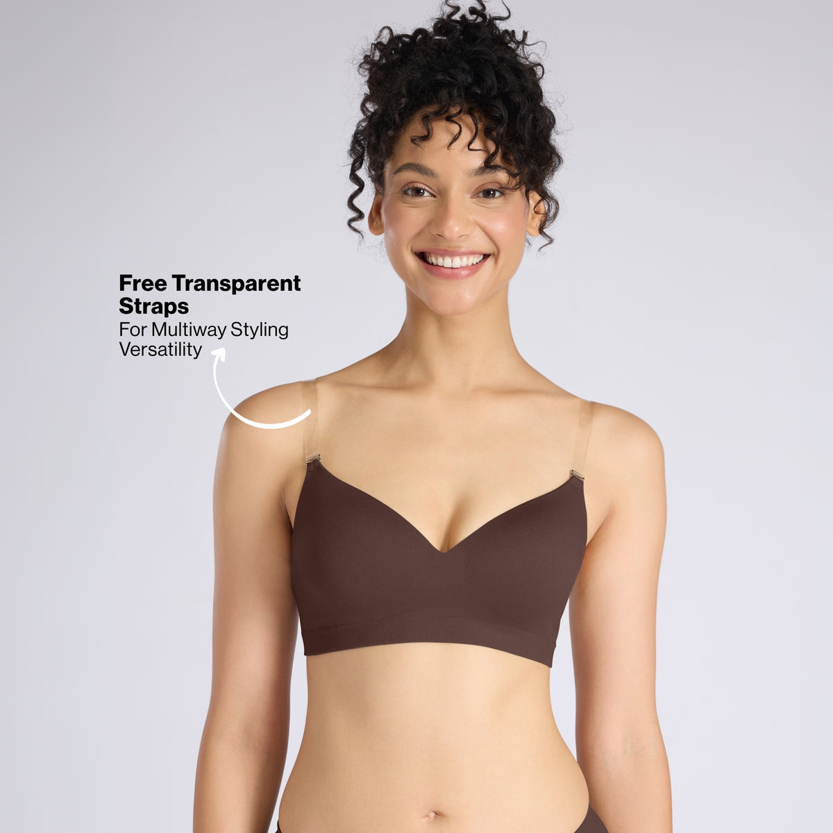 Nykd By Nykaa Adapt360° Seamless NBL Multiway Non-Wired  Everyday T-Shirt Bra With In-Built Padded Cups NYB428 Brown
