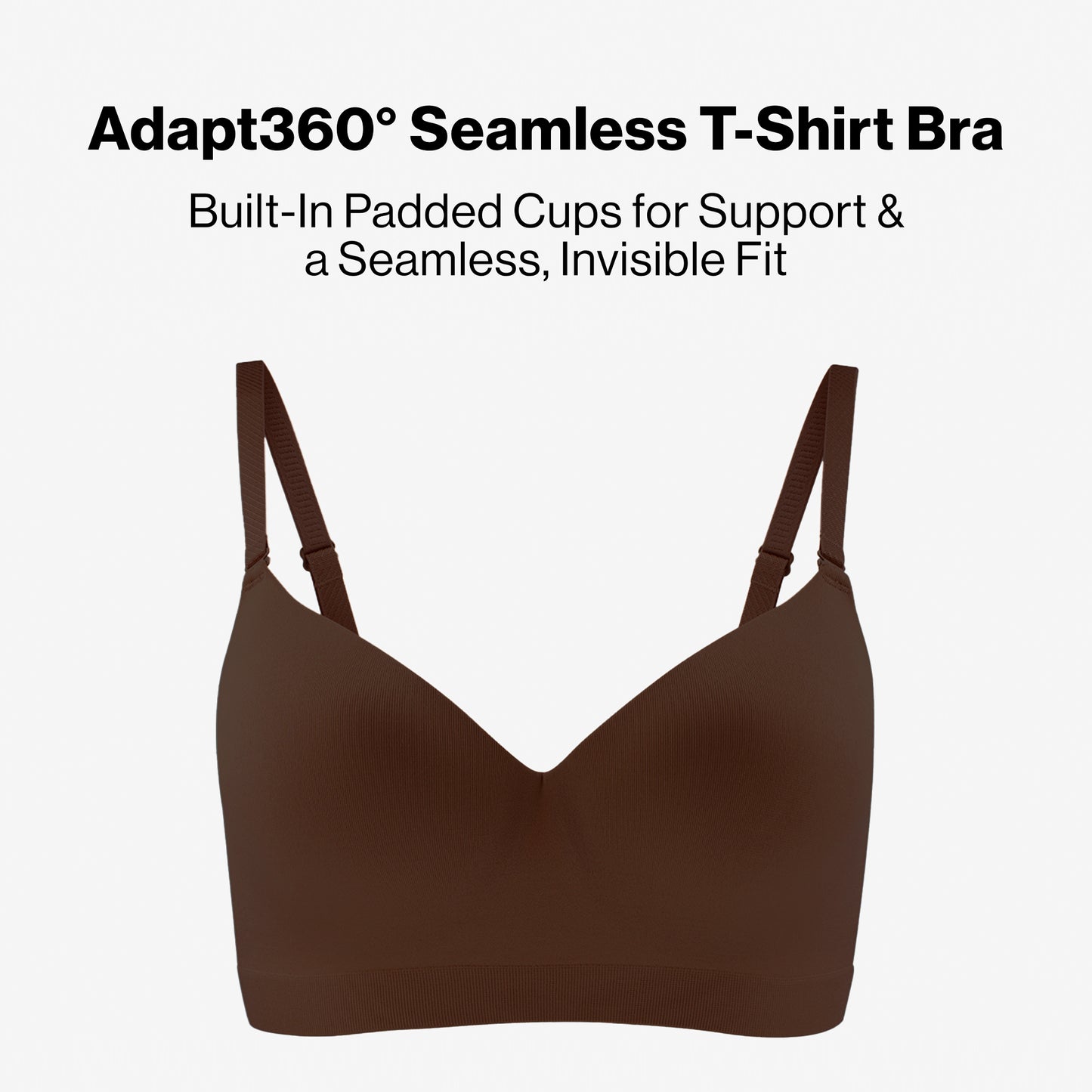 Nykd By Nykaa Adapt360° Seamless NBL Multiway Non-Wired  Everyday T-Shirt Bra With In-Built Padded Cups NYB428 Brown