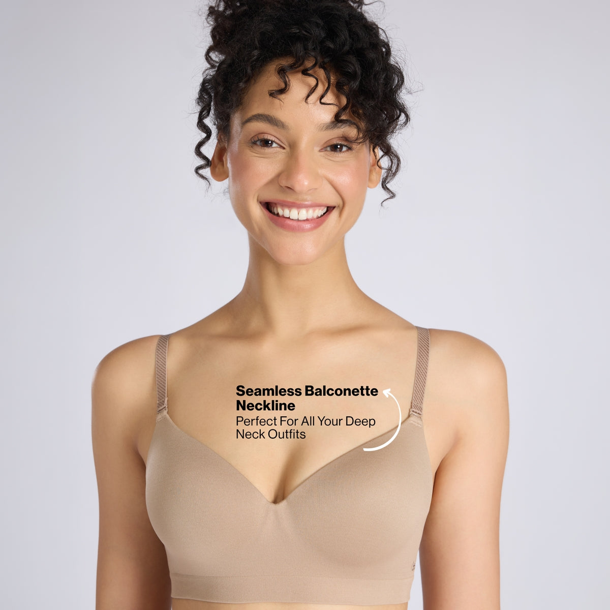 Nykd By Nykaa Adapt360° Seamless NBL Multiway Non-Wired  Everyday T-Shirt Bra With In-Built Padded Cups NYB428 D Nude