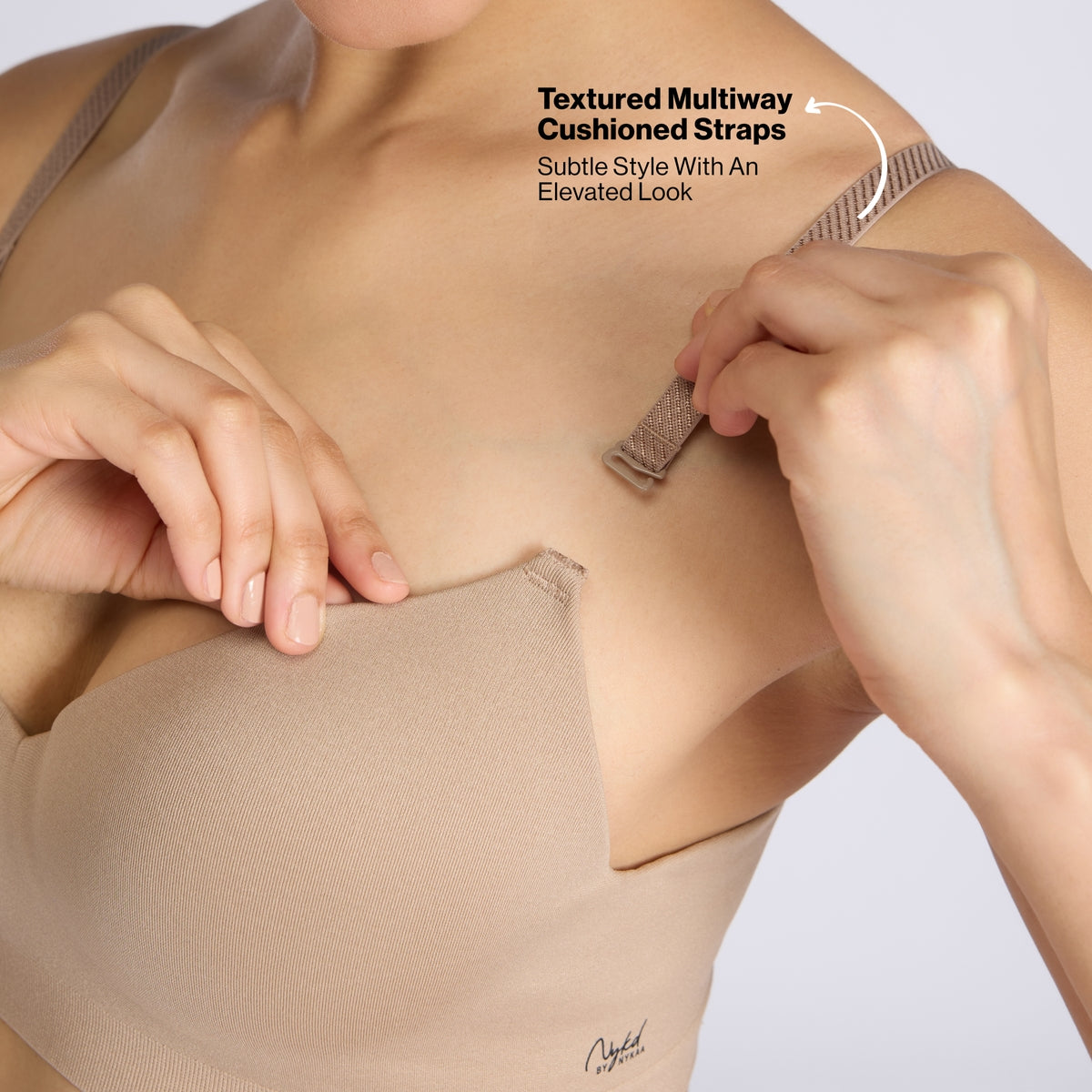 Nykd By Nykaa Adapt360° Seamless NBL Multiway Non-Wired  Everyday T-Shirt Bra With In-Built Padded Cups NYB428 D Nude