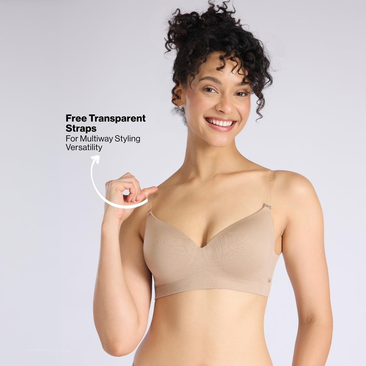 Nykd By Nykaa Adapt360° Seamless NBL Multiway Non-Wired  Everyday T-Shirt Bra With In-Built Padded Cups NYB428 D Nude