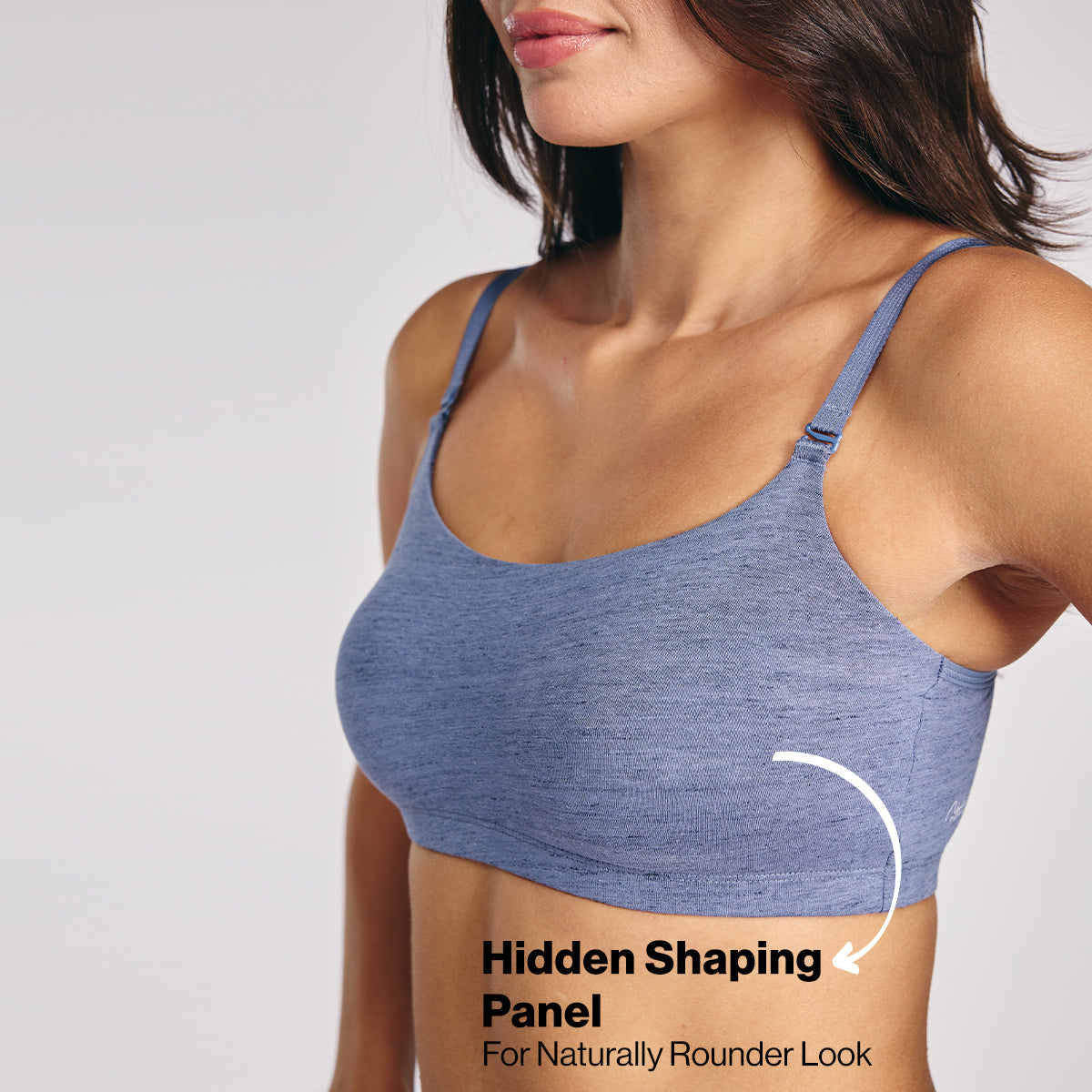 Nykd By Nykaa Easy Breezy Breathe Cotton Non-Padded Non-Wired Slip On Bra NYB430 D Blue Slub