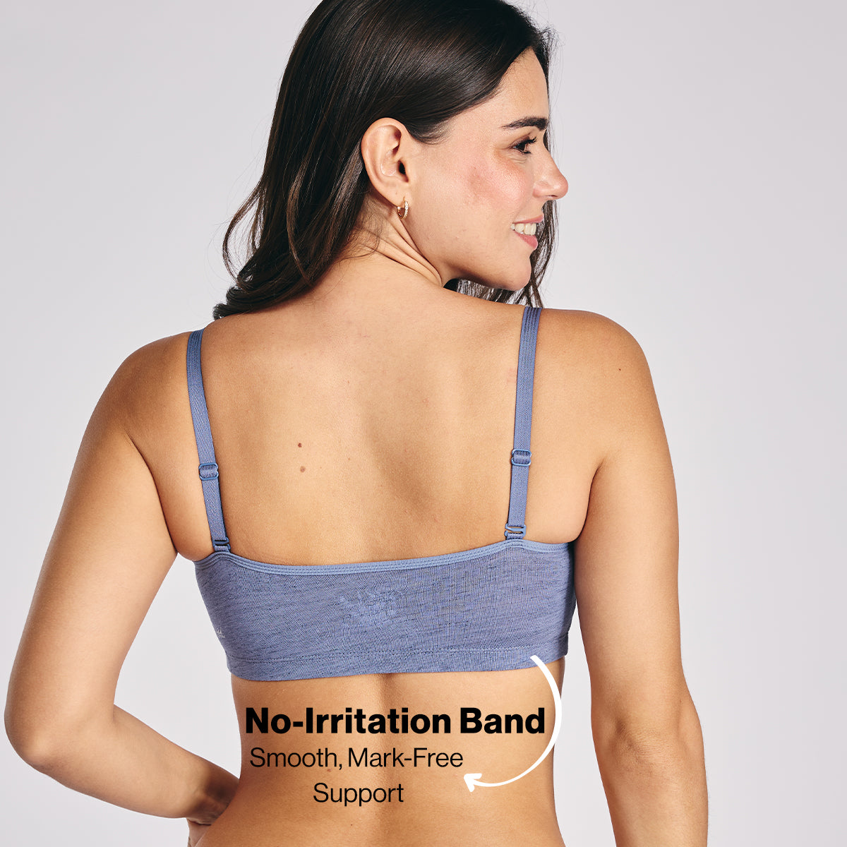 Nykd By Nykaa Easy Breezy Breathe Cotton Non-Padded Non-Wired Slip On Bra NYB430 D Blue Slub