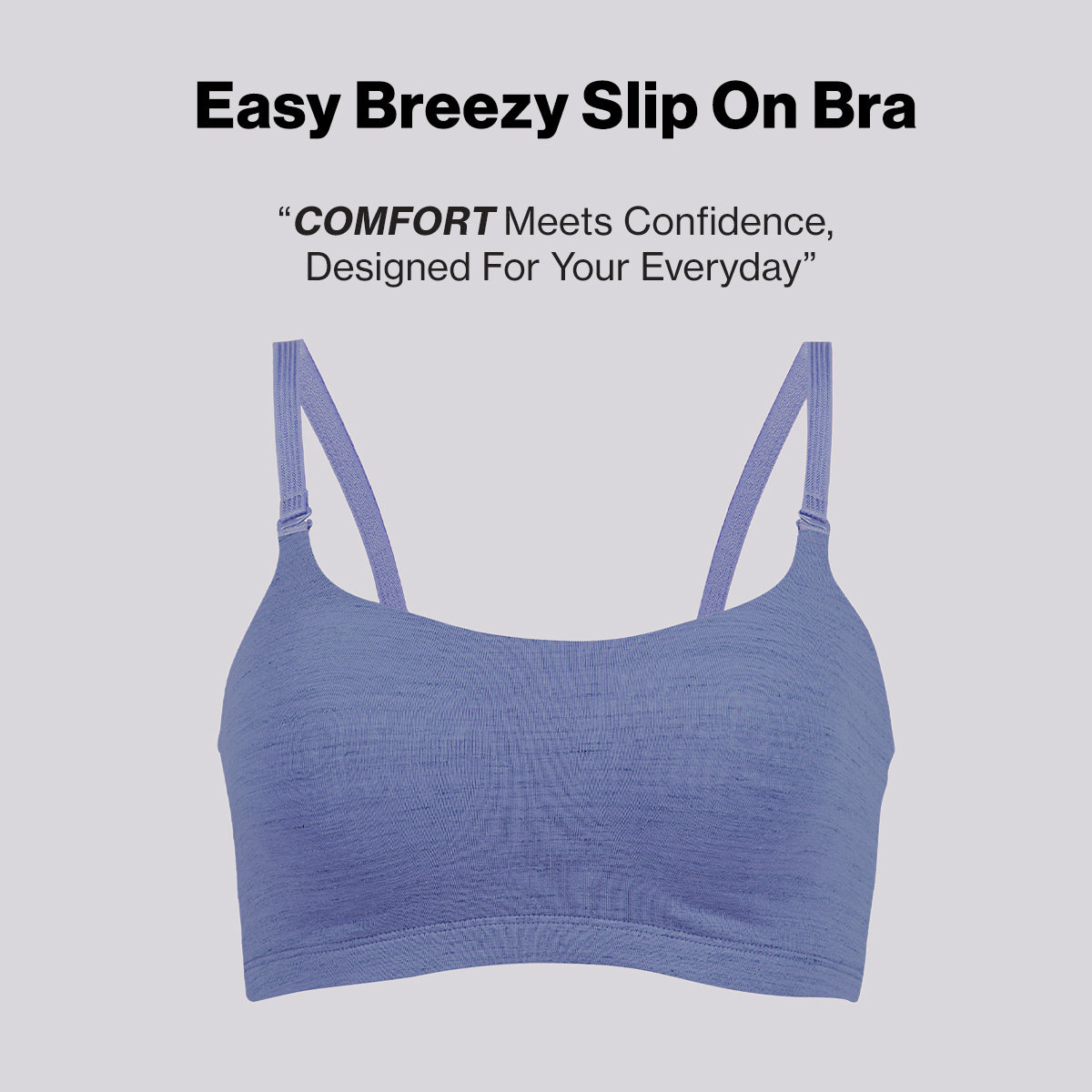 Nykd By Nykaa Easy Breezy Breathe Cotton Non-Padded Non-Wired Slip On Bra NYB430 D Blue Slub