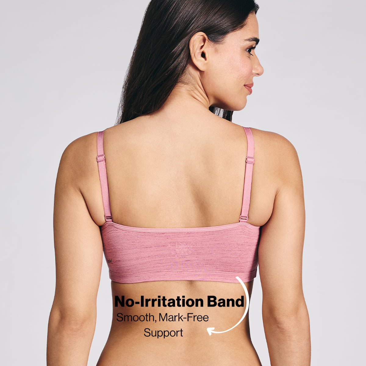 Nykd By Nykaa Easy Breezy Breathe Cotton Non-Padded Non-Wired Slip On Bra NYB430 Blush Slub