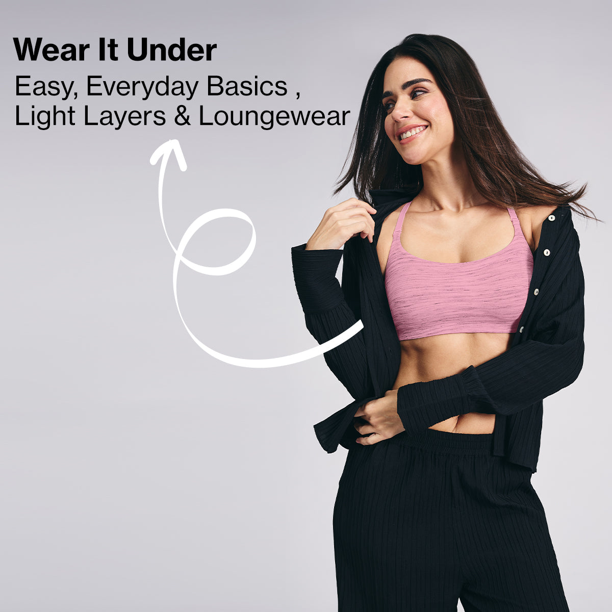 Nykd By Nykaa Easy Breezy Breathe Cotton Non-Padded Non-Wired Slip On Bra NYB430 Blush Slub