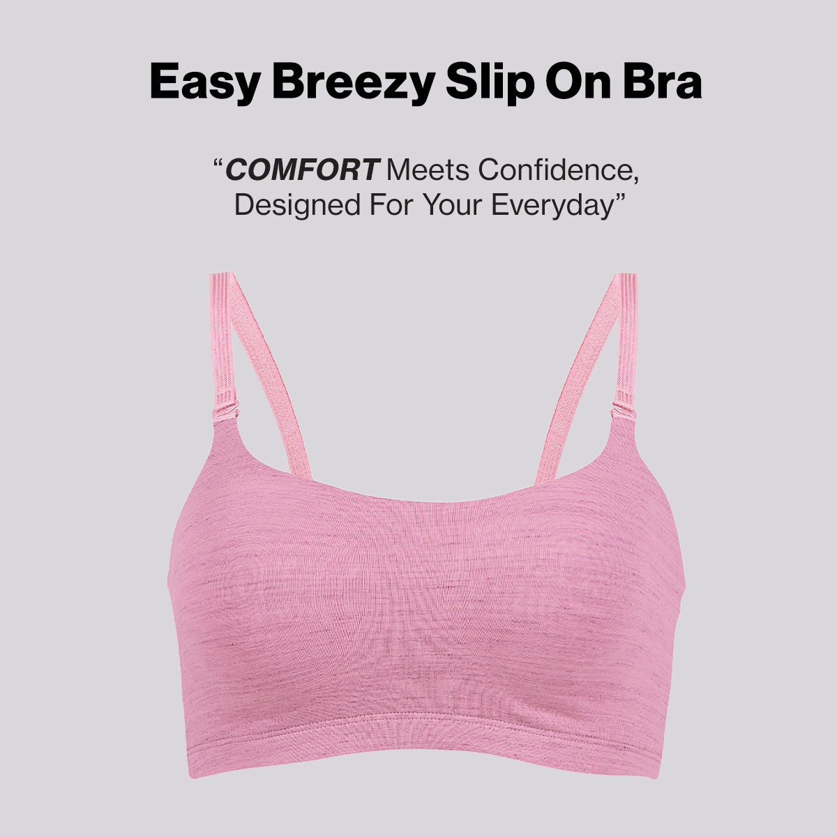 Nykd By Nykaa Easy Breezy Breathe Cotton Non-Padded Non-Wired Slip On Bra NYB430 Blush Slub