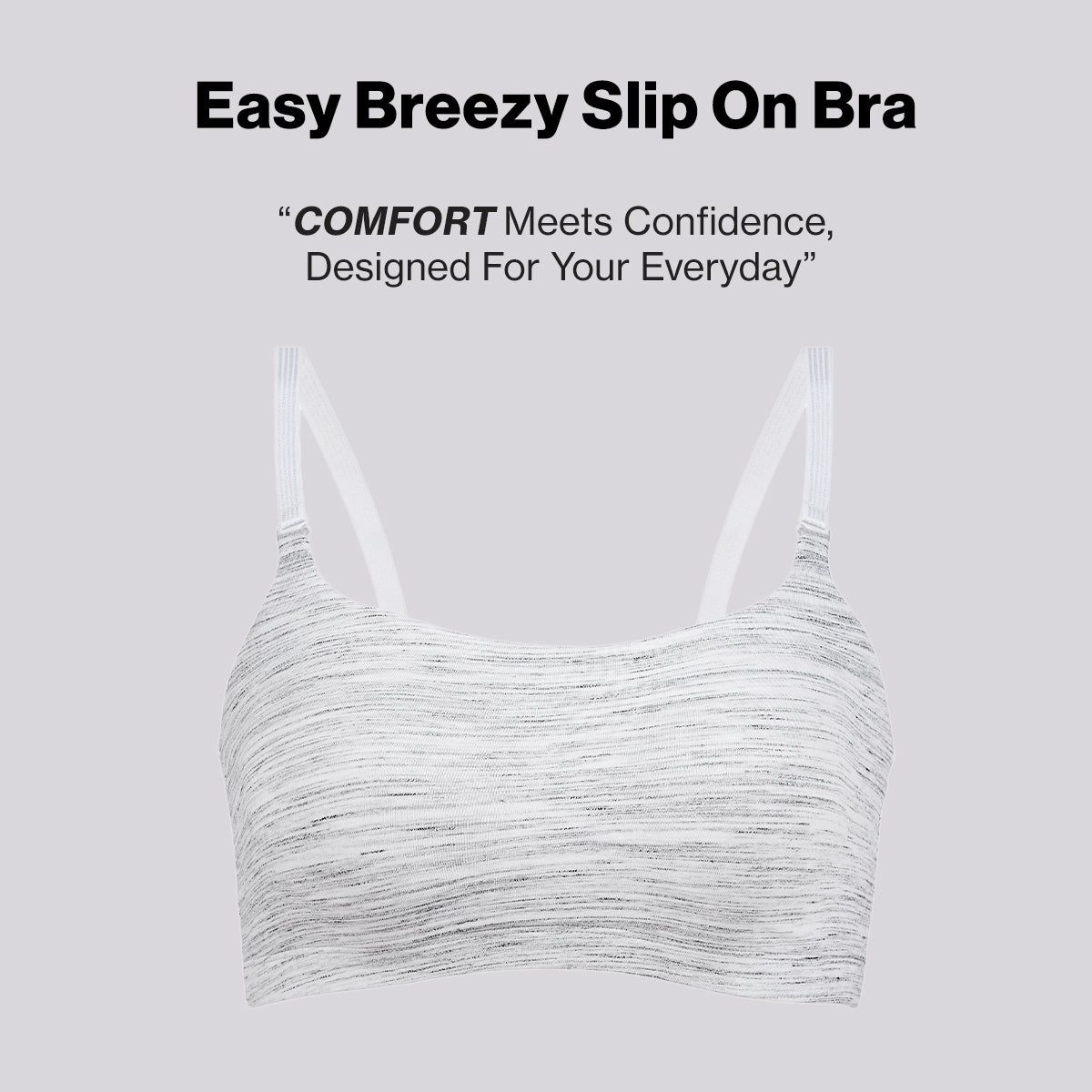 Nykd By Nykaa Easy Breezy Breathe Cotton Non-Padded Non-Wired Slip On Bra NYB430 Off white Slub