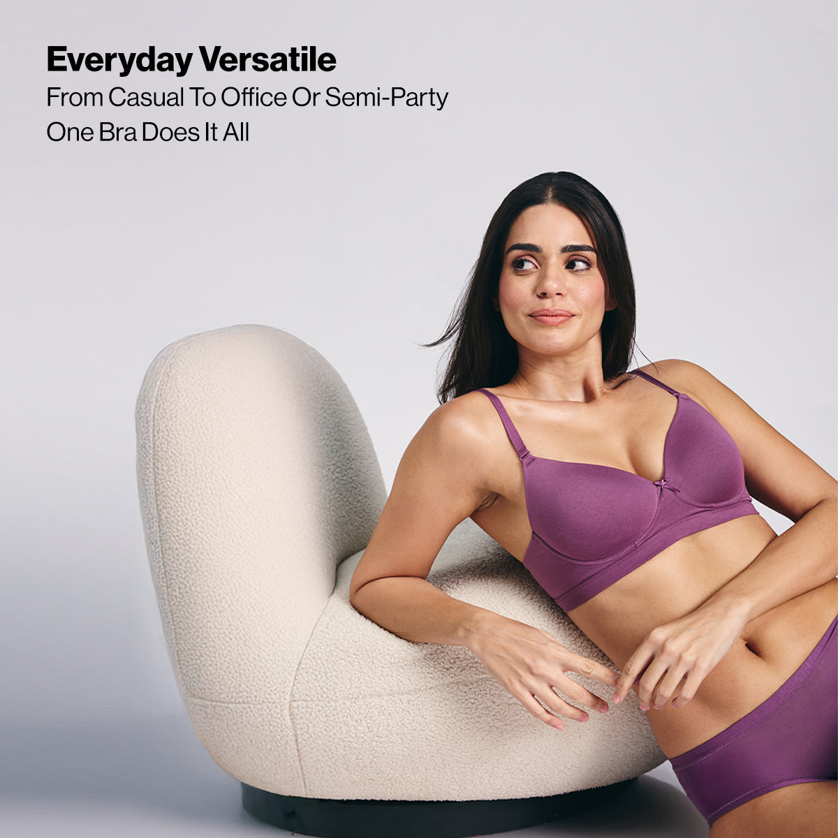 Nykd By Nykaa Magic Lift Multiway Breathe Cotton Padded Non-Wired T-Shirt Bra NYB431 Berry C