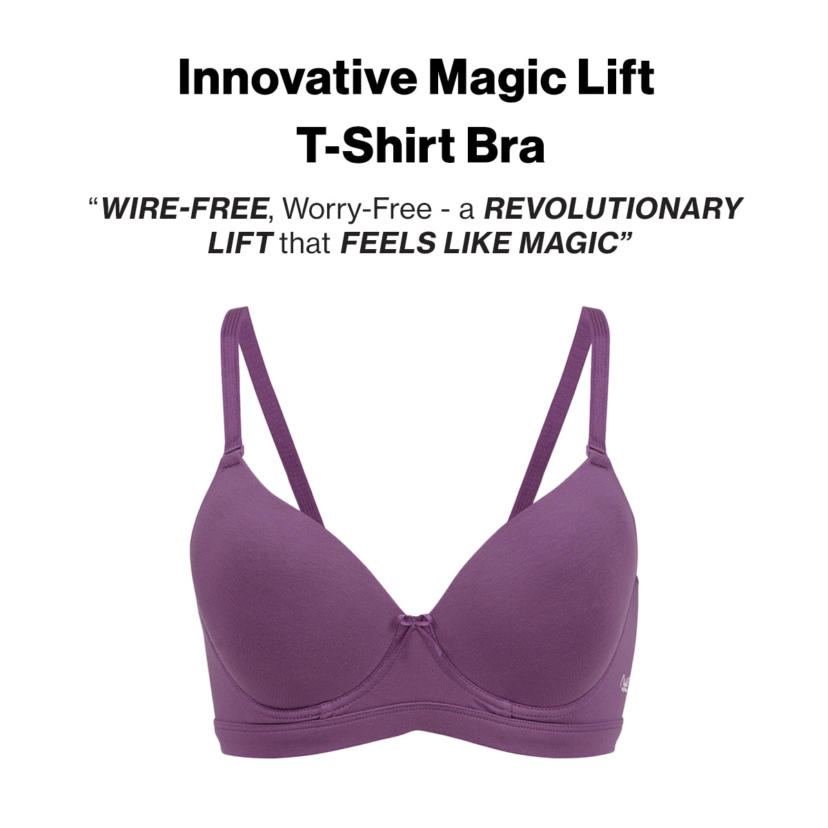 Nykd By Nykaa Magic Lift Multiway Breathe Cotton Padded Non-Wired T-Shirt Bra NYB431 Berry C