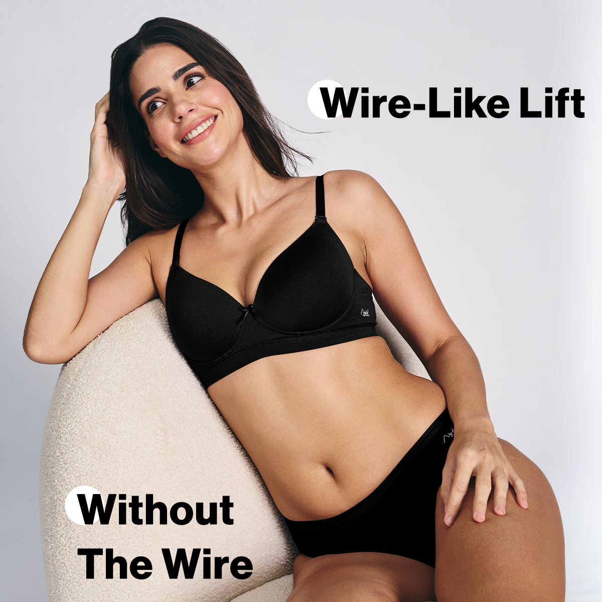 " Nykd By Nykaa Magic Lift Multiway Breathe Cotton Padded Non-Wired T-Shirt Bra NYB431 Black"