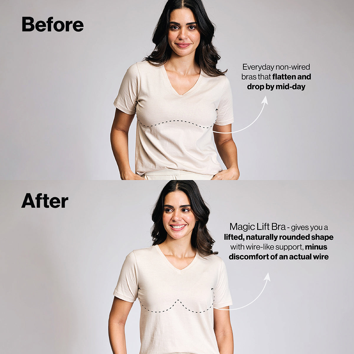 " Nykd By Nykaa Magic Lift Multiway Breathe Cotton Padded Non-Wired T-Shirt Bra NYB431 Black"