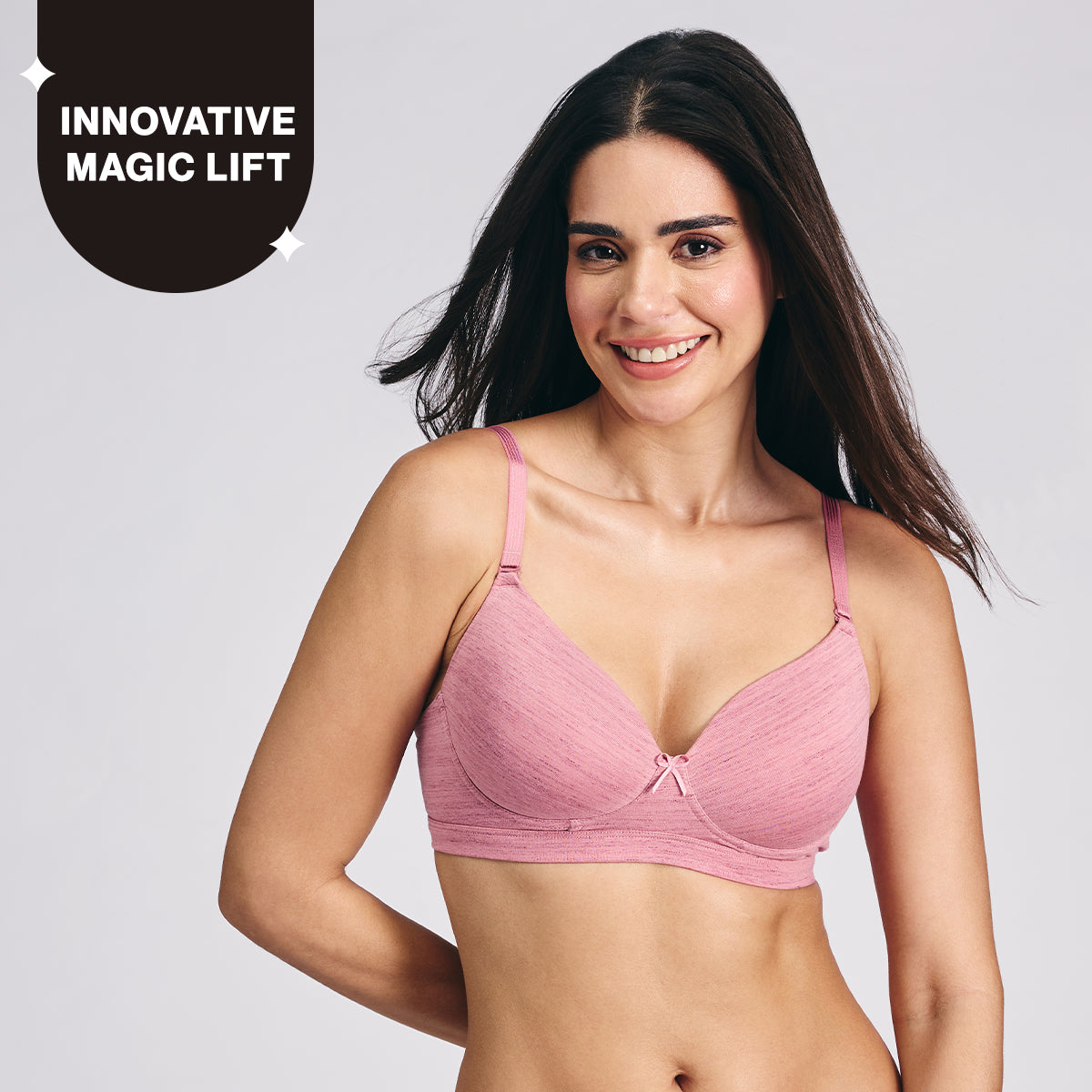 Nykd By Nykaa Innovative Multiway Magic Lift Cotton Padded Non-Wired T-Shirt Bra NYB431 Blush