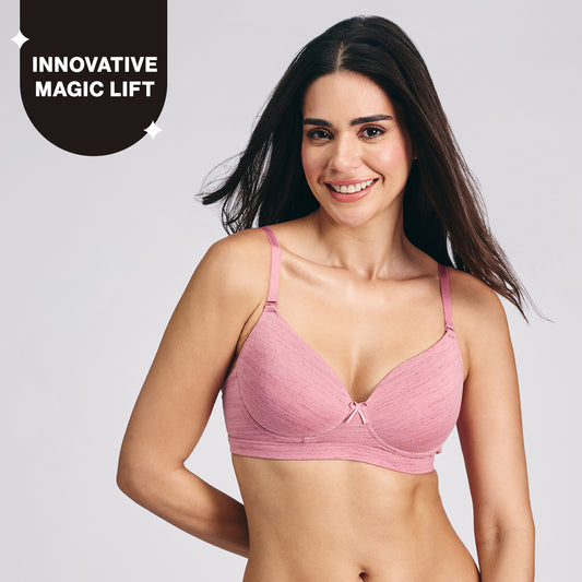 Nykd By Nykaa Innovative Multiway Magic Lift Cotton Padded Non-Wired T-Shirt Bra NYB431 Blush