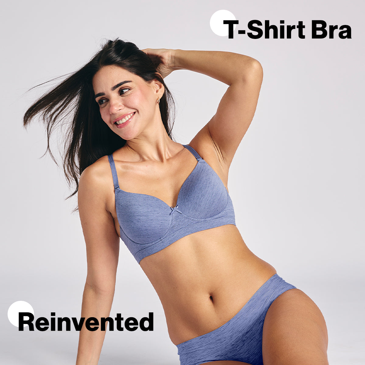 Nykd By Nykaa Magic Lift Multiway Breathe Cotton Padded Non-Wired T-Shirt Bra NYB431 D Blue