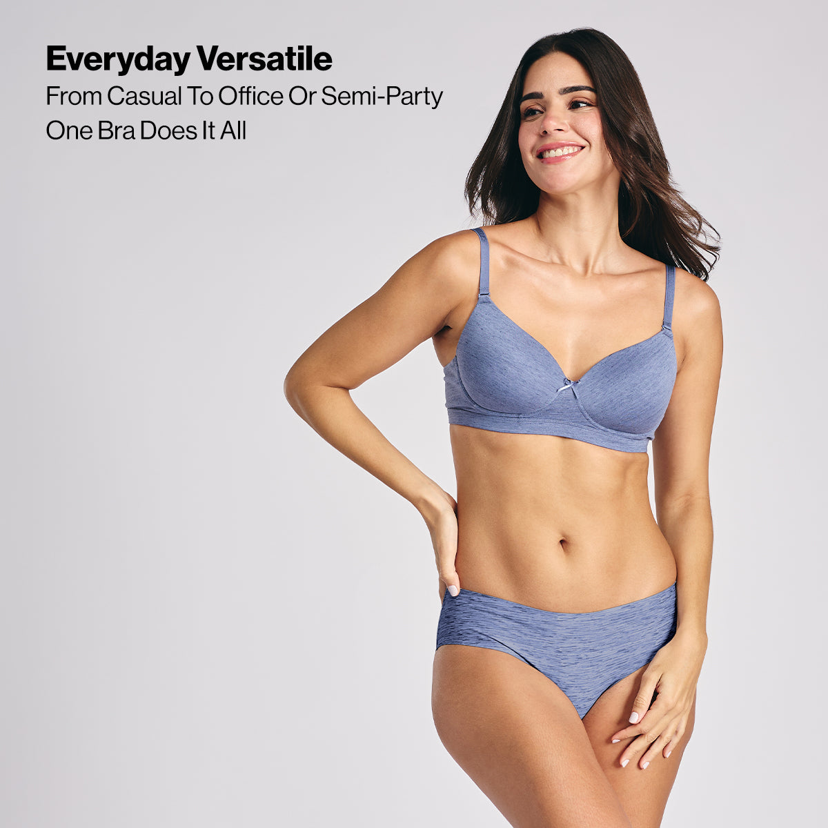 Nykd By Nykaa Magic Lift Multiway Breathe Cotton Padded Non-Wired T-Shirt Bra NYB431 D Blue