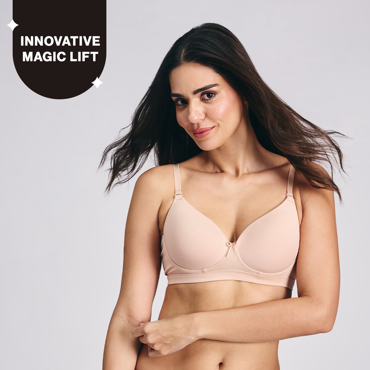Nykd By Nykaa Magic Lift Multiway Breathe Cotton Padded Non-Wired T-Shirt Bra NYB431 Nude