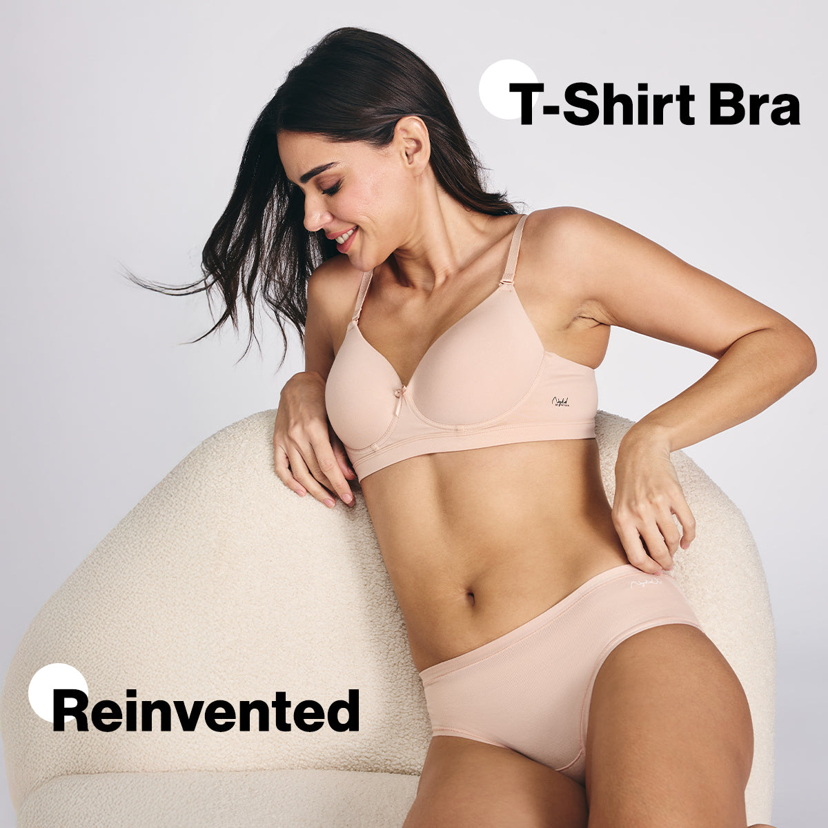 Nykd By Nykaa Magic Lift Multiway Breathe Cotton Padded Non-Wired T-Shirt Bra NYB431 Nude