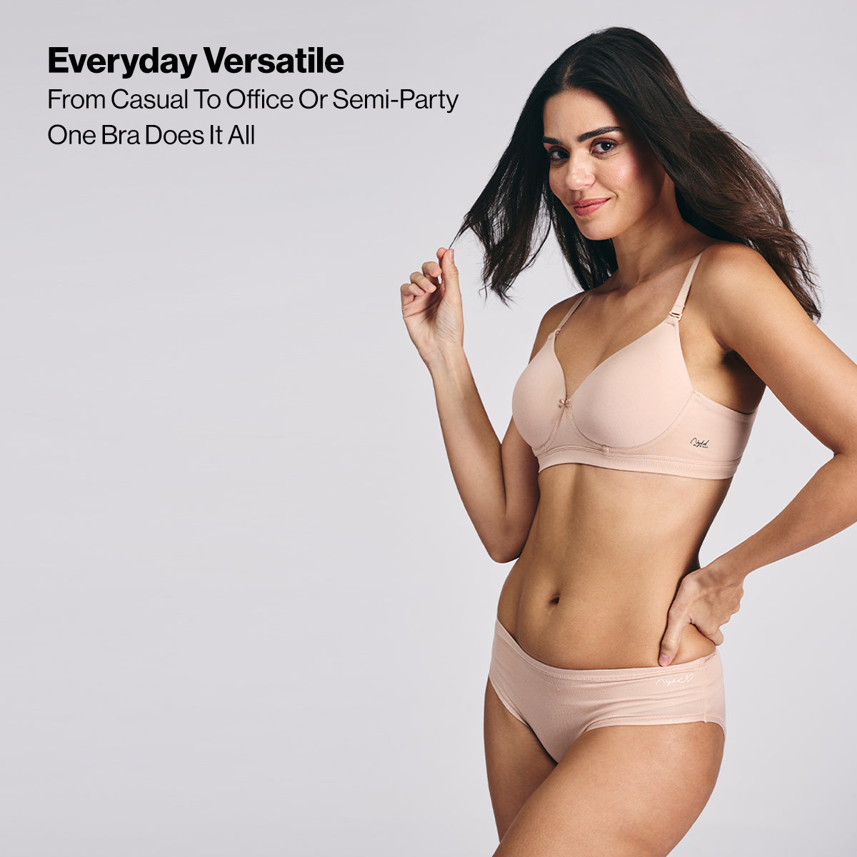 Nykd By Nykaa Magic Lift Multiway Breathe Cotton Padded Non-Wired T-Shirt Bra NYB431 Nude