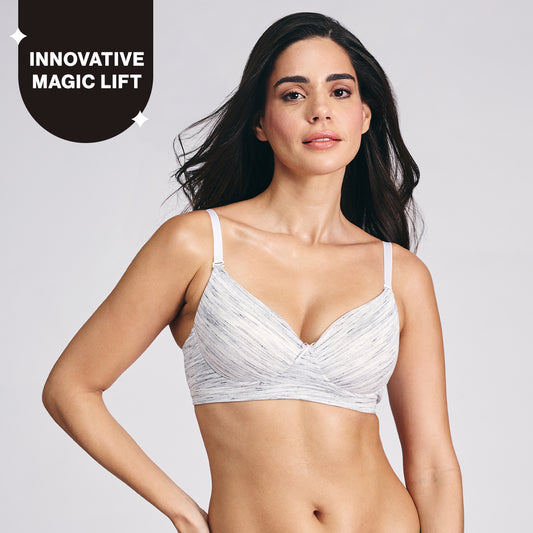 Nykd By Nykaa Magic Lift Multiway Breathe Cotton Padded Non-Wired T-Shirt Bra NYB431 Off White