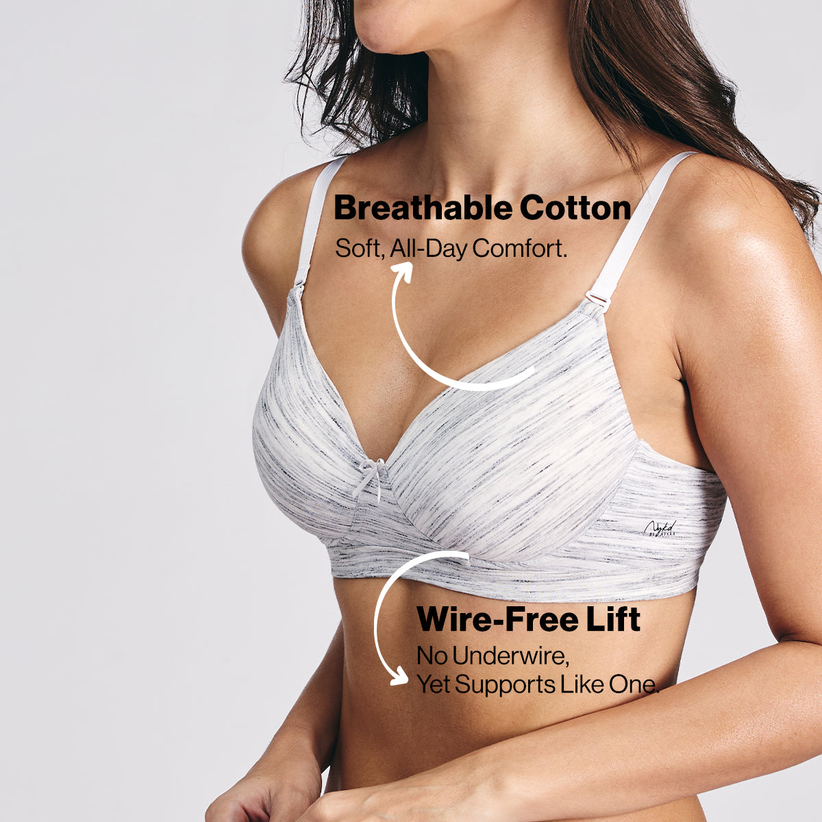 Nykd By Nykaa Magic Lift Multiway Breathe Cotton Padded Non-Wired T-Shirt Bra NYB431 Off White