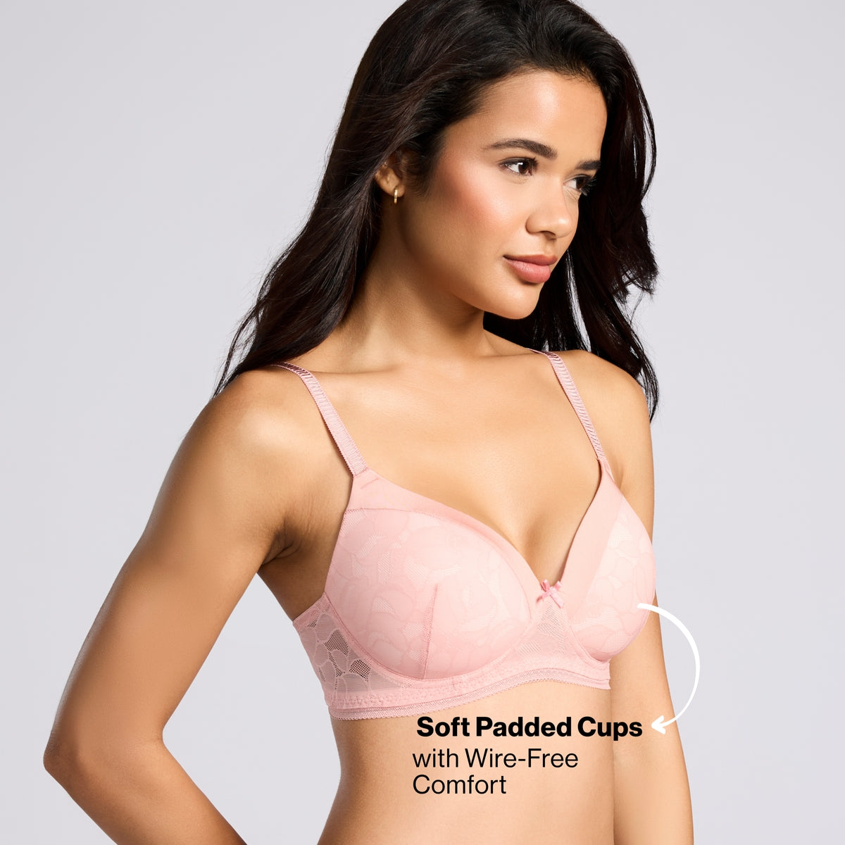 Nykd By Nykaa The Bridal Edit Lacy T-Shirt Padded Non-Wired Bra-NYB446 R Pink